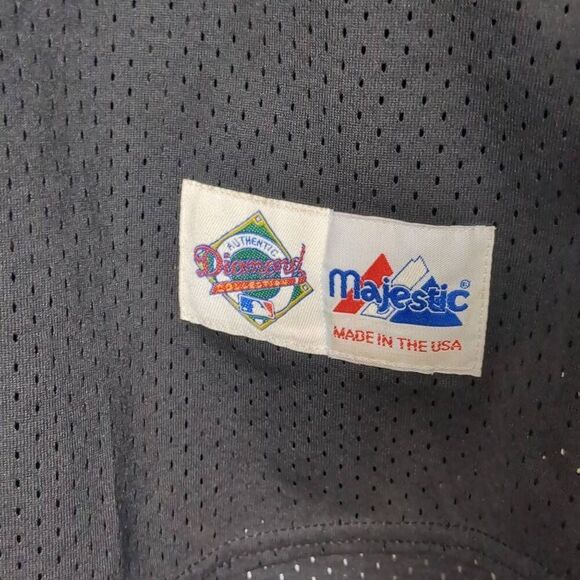 Vintage SF Giants Mesh Black Majestic Jersey Authentic Diamond Made in USA XL - Picture 2 of 8